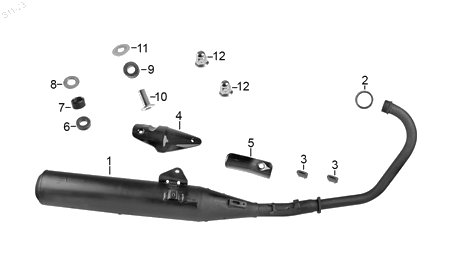 Diagrama Escape — Goma Soporte Silenciador para moto Hero ECO 150 CARGO ECO 150 MAX ECO 150 TR 2022-2026