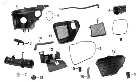 Diagrama Filtro de aire y sistema de enfriamiento — Sello para moto Hero ECO 150 CARGO ECO 150 MAX ECO 150 TR 2022-2026
