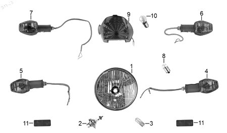 Diagrama Luces — Direccional Del Izq Sin Bulbo para moto Hero ECO 150 CARGO ECO 150 MAX ECO 150 TR 2022-2026