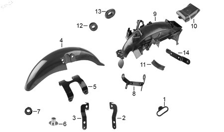 Diagrama Salpicaderas — Soporte Salpicadera para moto Hero ECO 150 MAX 2025-2026