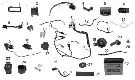 Diagrama Eléctrico para moto Hero ECO 150 MAX 2025 — refacciones compatibles