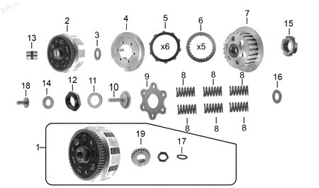 Diagrama Sistema de Embrague Italika FIREBIRD 300 GPS 2026