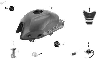 Diagrama Tanque de Combustible Italika FIREBIRD 300 GPS 2026