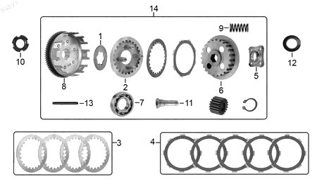 Diagrama Sistema de Embrague Italika FT125 2024