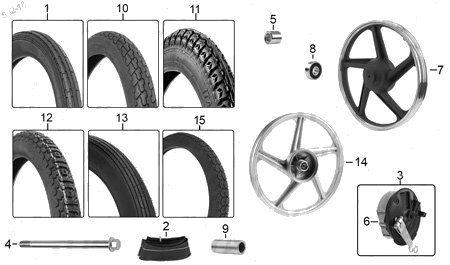 Diagrama Rueda Delantera Italika FT125 CLASICA 2015