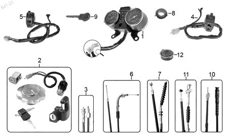 Diagrama Controles y Mandos Italika FT125 DELIVERY 2016