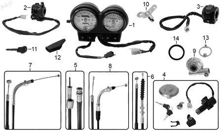 Diagrama Controles y Mandos Italika FT150G 2016