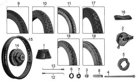 Diagrama Rueda Trasera Italika FT150G NEGRA 2018