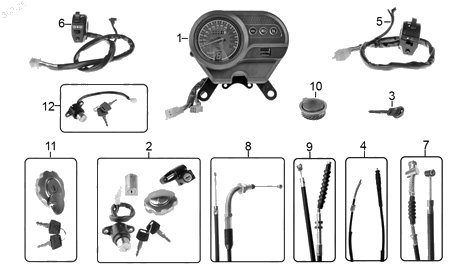 Diagrama Controles y Mandos Italika FT150 2024