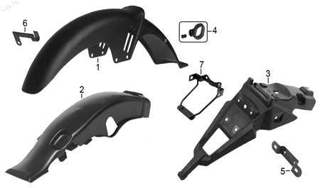 Diagrama Salpicaderas Italika FT150 GTI 2016