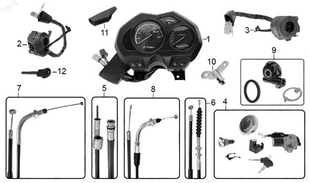 Diagrama Controles y Mandos Italika FT150 GTI 2016