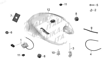 Diagrama Tanque de Combustible Italika FT150 HD 2022