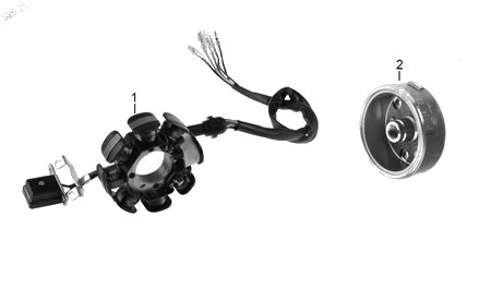 Diagrama Generador para moto Italika FT150 2027 — refacciones compatibles
