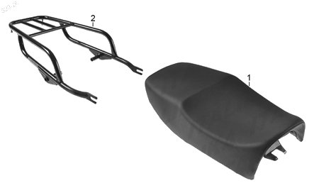 Diagrama Asientos y Parrillas para moto Italika FT150 2027 — refacciones compatibles