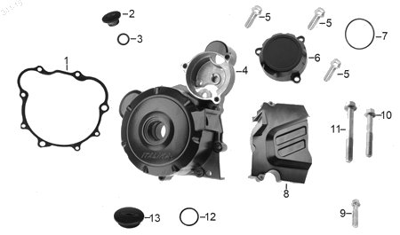 Diagrama Cubierta Izquierda Cárter Italika RC125 2022