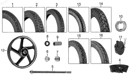 Diagrama Rueda Trasera Italika FT150S 2016