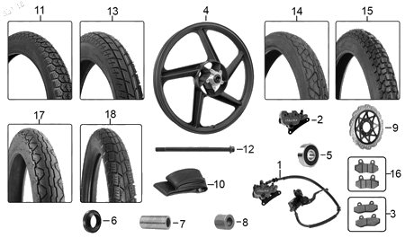 Diagrama Rueda Delantera Italika FT 180 2016