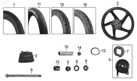 Diagrama Rueda Trasera Italika FT150S 2016