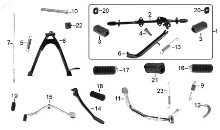 Diagrama Pedales y Posapiés Italika RC150 GT 2015