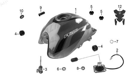 Diagrama Tanque de Combustible Italika FT150 2015