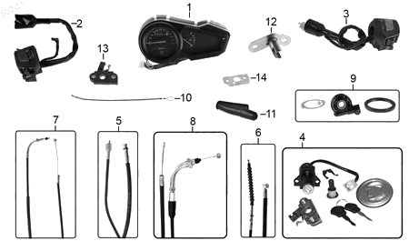 Diagrama Controles y Mandos Italika FT150GTS 2016
