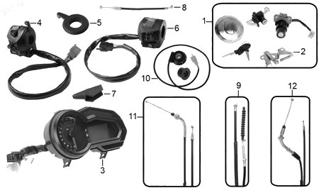 Diagrama Controles y Mandos Italika FT250 2016