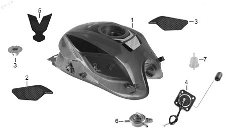 Diagrama Tanque de Combustible Italika FT250 GTS 2025
