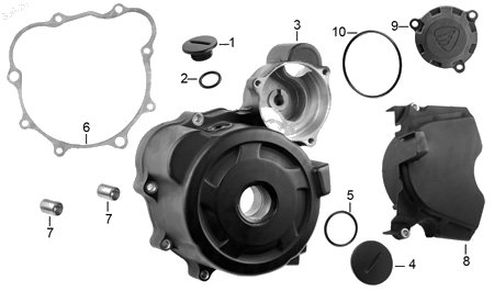 Diagrama Cubierta Izquierda Cárter para moto Italika FT250 TS 2022 — refacciones compatibles