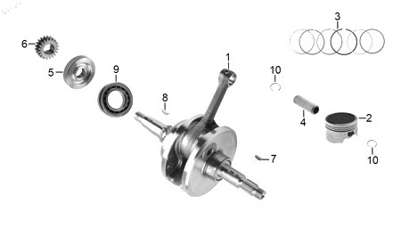 Diagrama Cigüeñal — Piston 0.25 para moto Hero HUNK 150 2022-2025