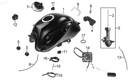 Diagrama Tanque de combustible — Manguera Combistible para moto Hero HUNK 150 IGNITOR 125 2022-2025