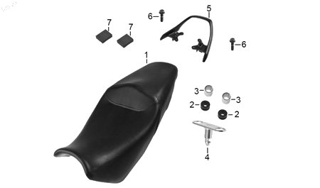 Diagrama Asientos y parrillas — Cerradura Asiento para moto Hero HUNK 150 2022-2025