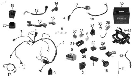 Diagrama Eléctrico — Unidad Cdi para moto Hero HUNK 150 2022-2025