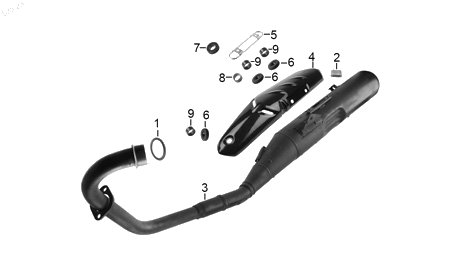 Diagrama Escape — Protector Escape para moto Hero HUNK 150 HUNK 190 R 2022-2025