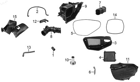 Diagrama Filtro de aire y sistema de enfriamiento — Maguera Ventilacion para moto Hero HUNK 150 2022-2025