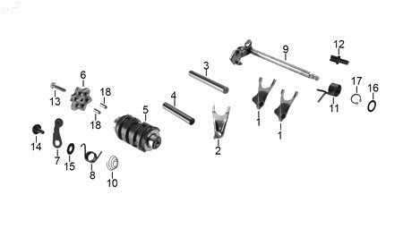 Diagrama Tambor selector — Eje Posicionador Selector para moto Hero HUNK 160 R HUNK XTREME 160 R 2021-2027