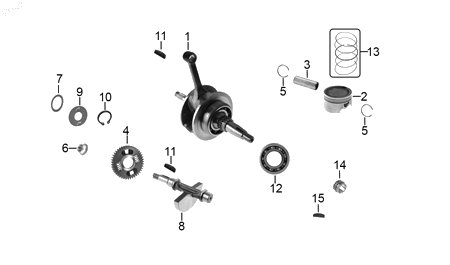 Diagrama Cigüeñal — Conjunto Cigüenal para moto Hero HUNK 160 R 2021-2025