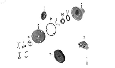 Diagrama Bomba de Aceite para moto Hero HUNK 160 R 2021 — refacciones compatibles
