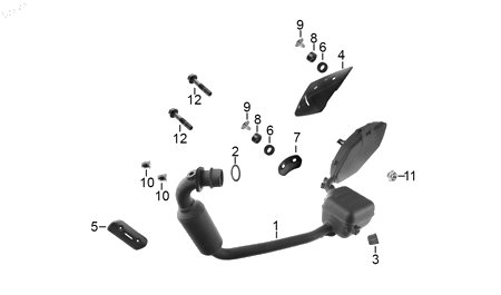 Diagrama Escape — Placa Fijacion Silenciador para moto Hero HUNK 160 R HUNK XTREME 160 R 2021-2027