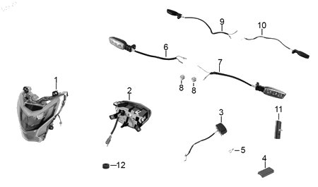 Diagrama Luces — Direccional Del Izq para moto Hero HUNK 160 R HUNK XTREME 160 R 2021-2027