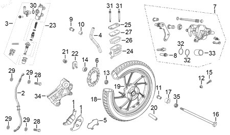 Diagrama Rueda Trasera para moto Hero HUNK 160 R 2023 — refacciones compatibles
