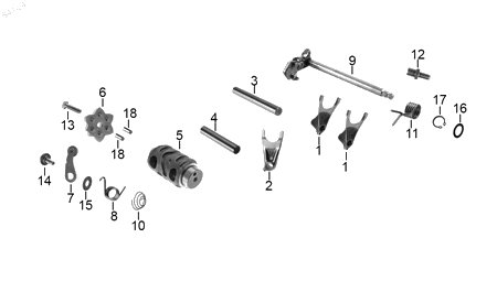 Diagrama Tambor Selector para moto Hero HUNK 160 R 2025 — refacciones compatibles