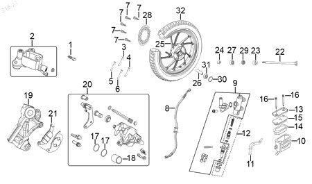 Diagrama Rueda trasera — Manguera Freno Tras para moto Hero HUNK 190 R 2022-2024