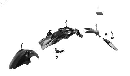 Diagrama Salpicaderas para moto Hero HUNK 190 R 2022 — refacciones compatibles