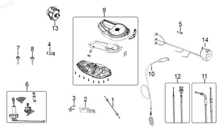 Diagrama Controles y mandos — Kit Cerraduras para moto Hero HUNK 190 R 2022-2024