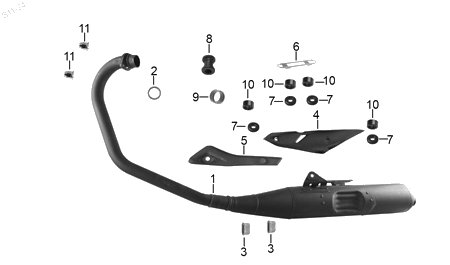 Diagrama Escape — Escape para moto Hero HUNK 190 R 2022-2024