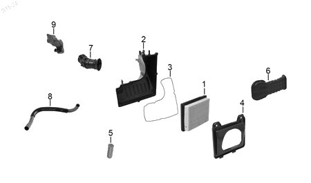 Diagrama Filtro de aire y sistema de enfriamiento — Junta Filtro Aire para moto Hero HUNK 190 R 2022-2024