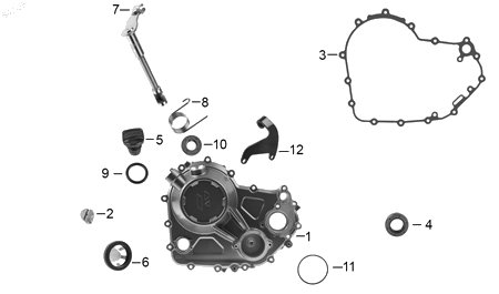 Diagrama Cubierta derecha carter — Mirilla Aceite para moto Hero HUNK 250 2026-2027