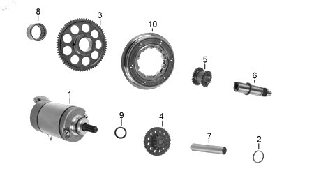 Diagrama Arranque — Eje Reductor para moto Hero HUNK 250 2026-2027