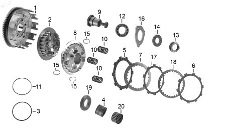 Diagrama Sistema de embrague — Tambor Embrague para moto Hero HUNK 250 2026-2027