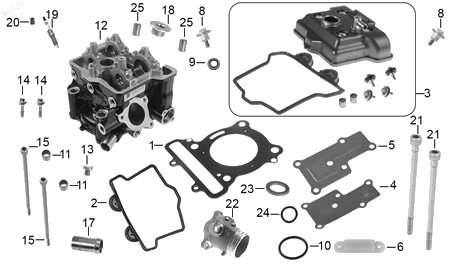 Diagrama Cabeza de cilindro — Bujia para moto Hero HUNK 250 2026-2027